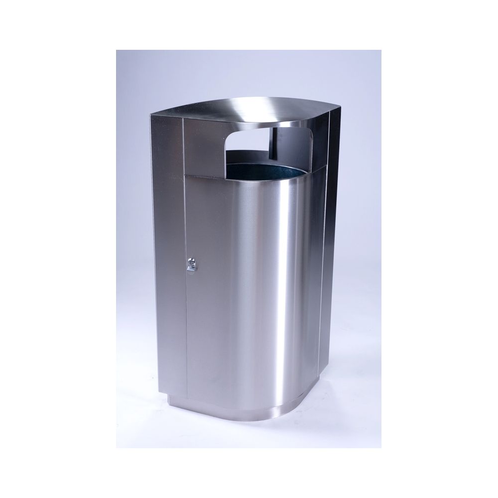 Commercial Zone® Leafview® Series 40 Gallon Waste Receptacle Stainless Steel